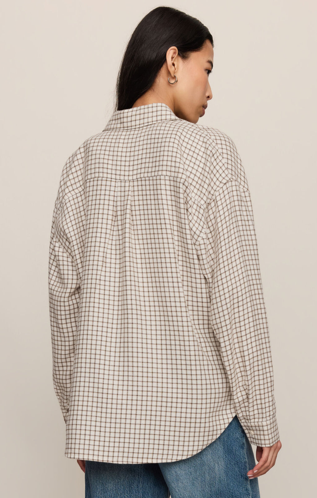 RIVER PLAID BUTTON UP || PEARL