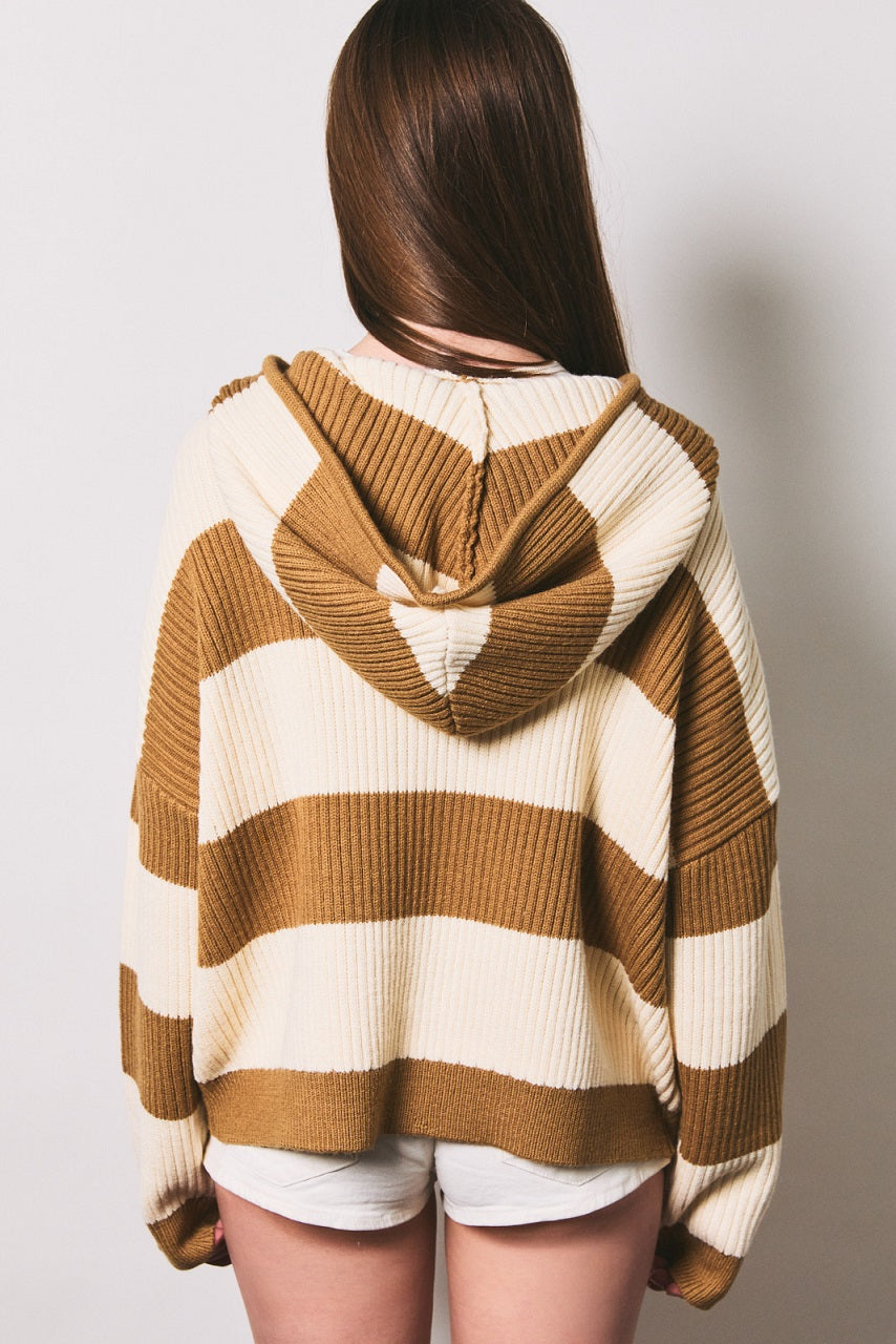 Mocha Zip Up Sweater