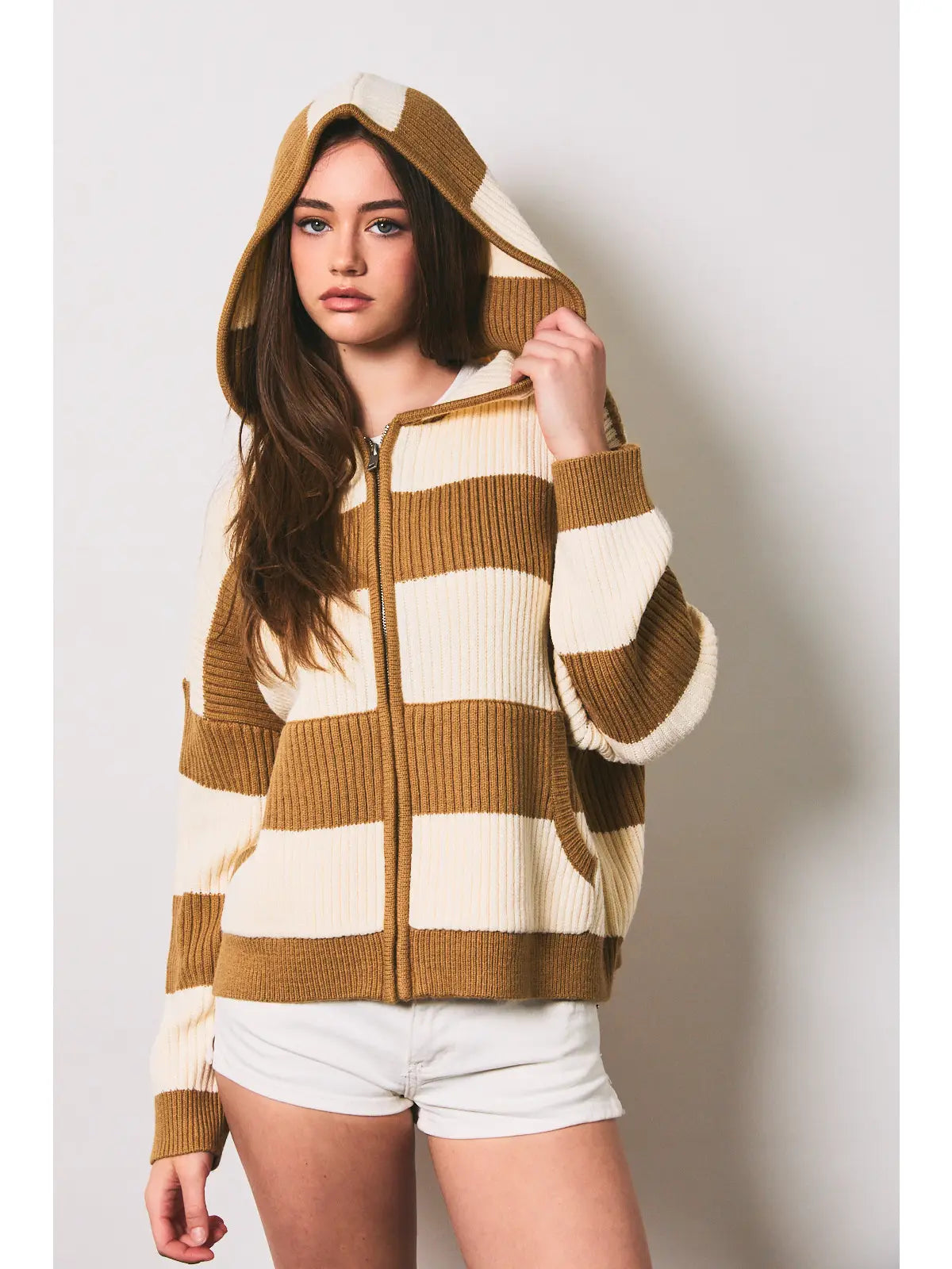 Mocha Zip Up Sweater