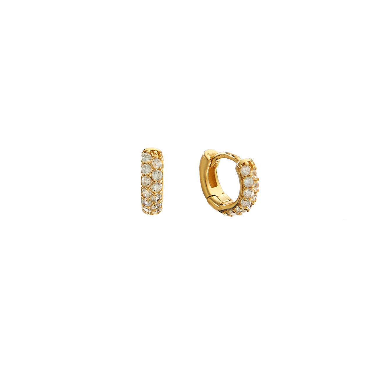 18k Gold Crystal Huggies