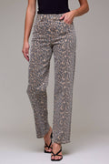 CHEETAH PRINT STRAIGHT JEANS