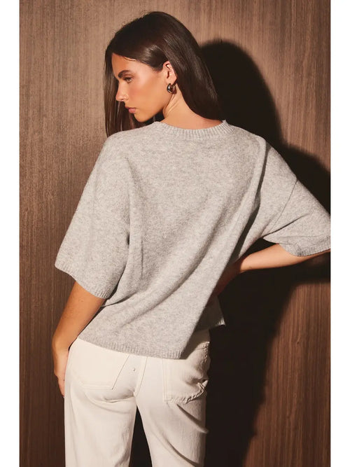 Boxy Grey Sweater Top