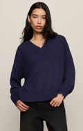 Cloud Spun V Neck Oxford Blue