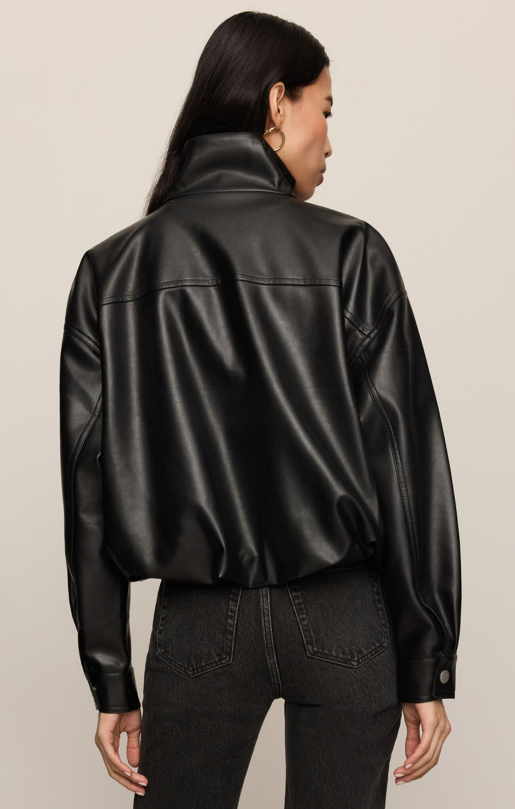 CORIN BUBBLE HEM JACKET BLACK