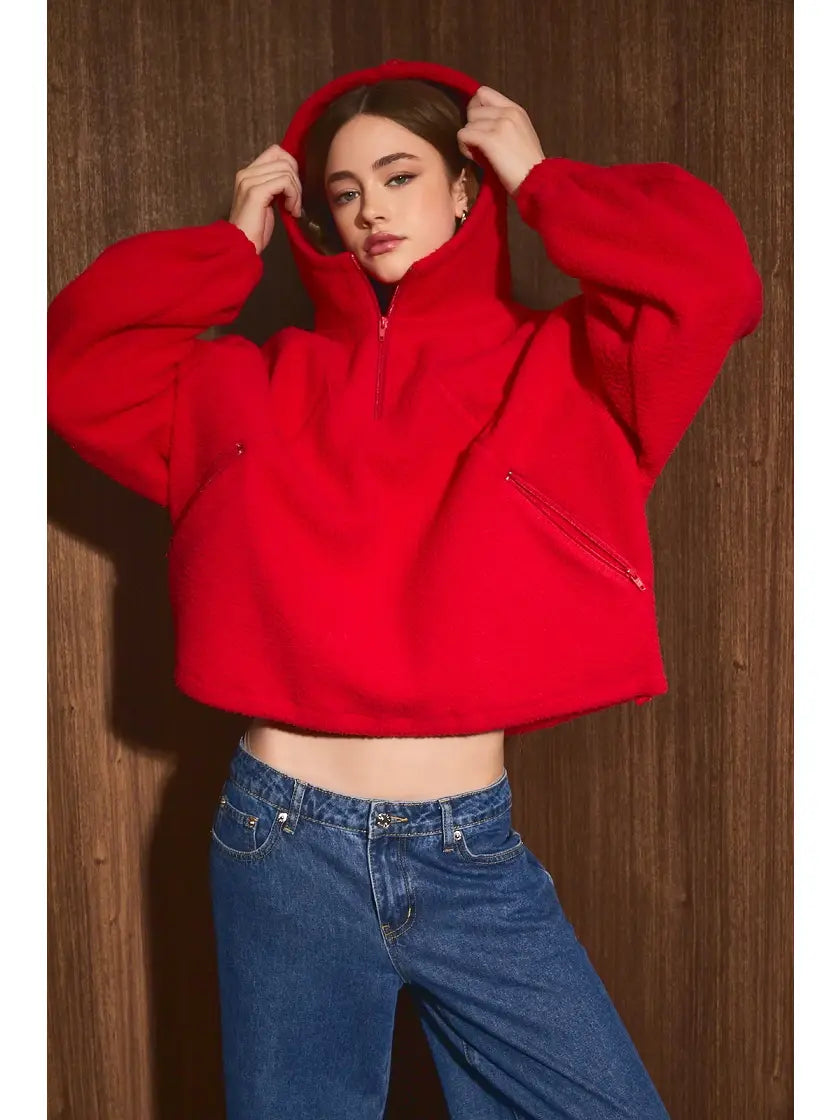Half-Zip Cherry Pullover