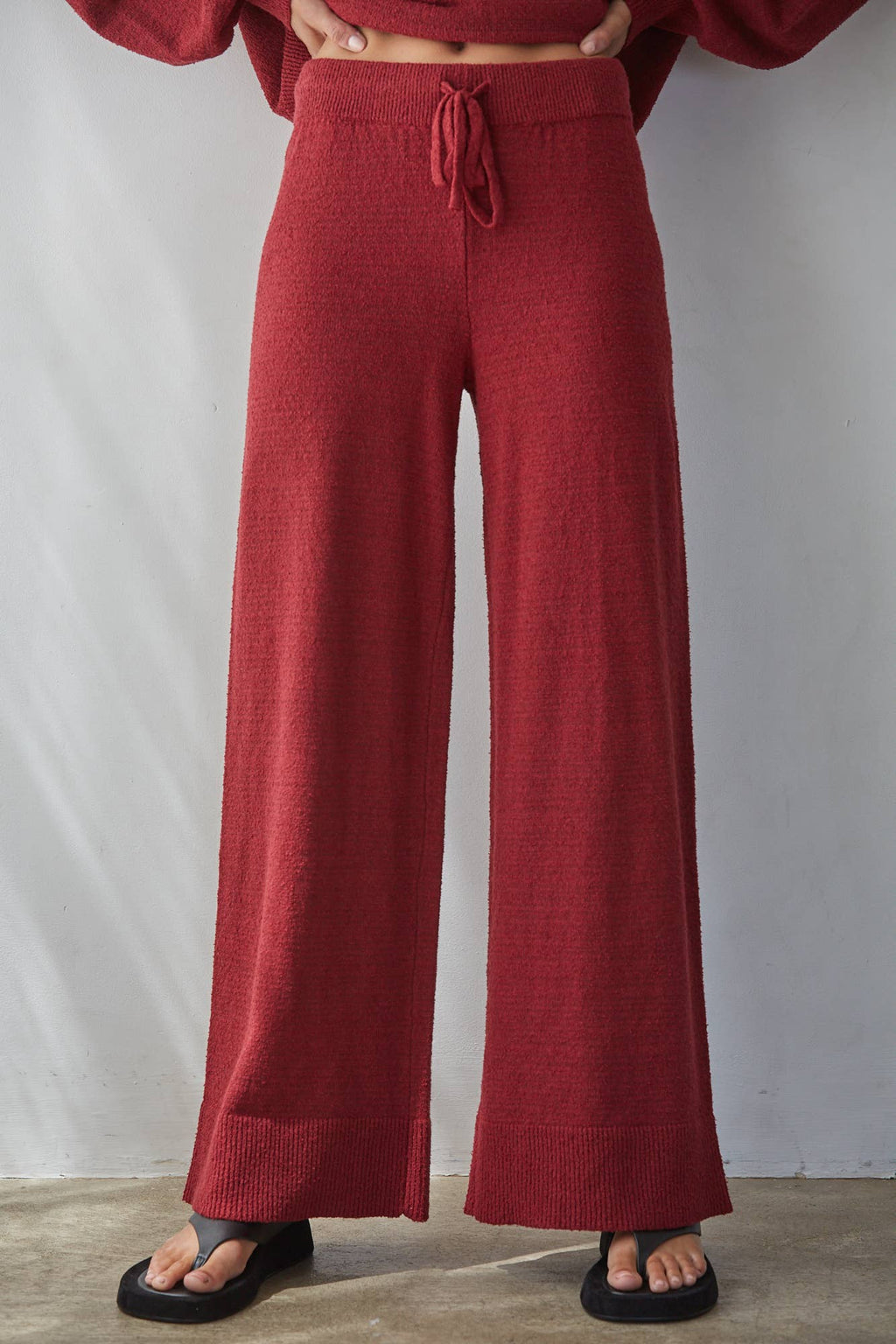 KNIT PANTS || WINE
