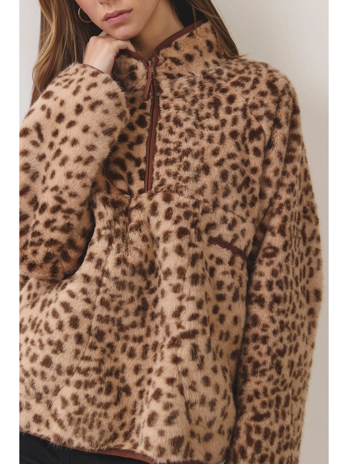 Leopard Half Zip