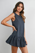 Plaid Peplum Mini Dress