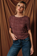POPCORN TEXTURE S/S STRETCH TOP