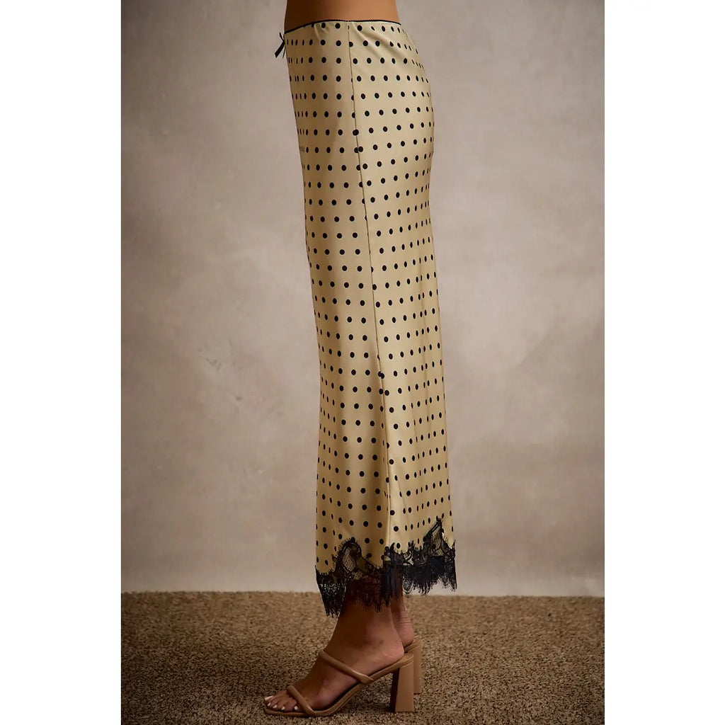 Polka Dot Lace Trim Skirt