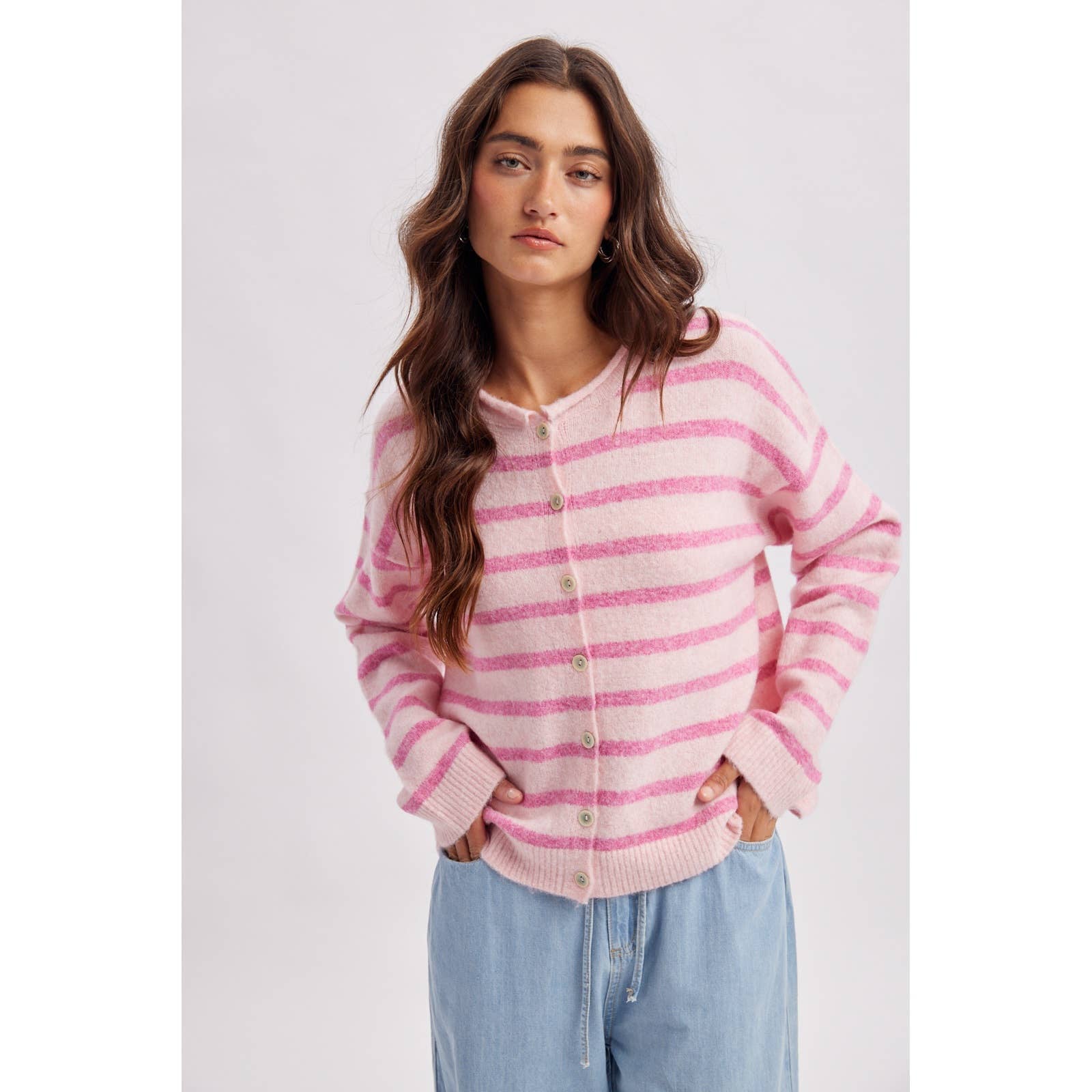 STRIPED SWEATER CARDIGAN