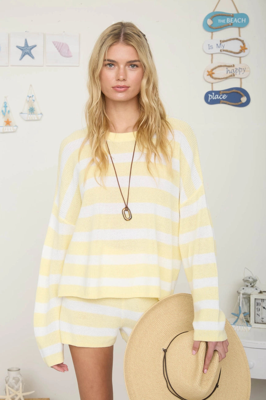 Cozy Stripe Knit Top