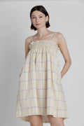 GRID PRINT MINI DRESS
