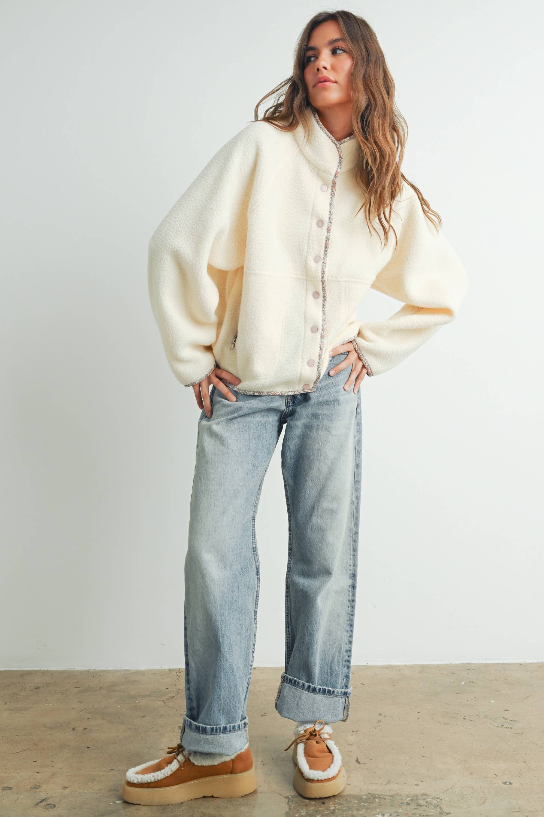 MILLIE MOCK NECK SHERPA