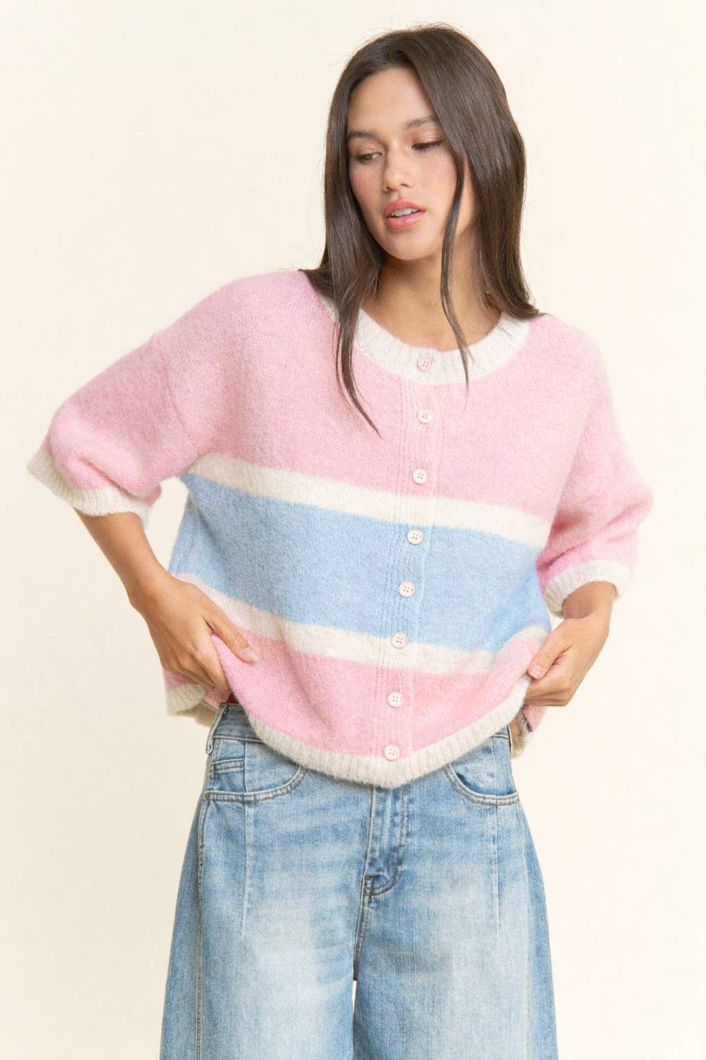 Colorblock  Knit Cardigan