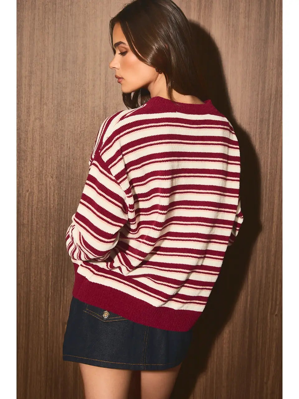 Maroon Stripe Sweater