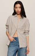 RIVER PLAID BUTTON UP || PEARL