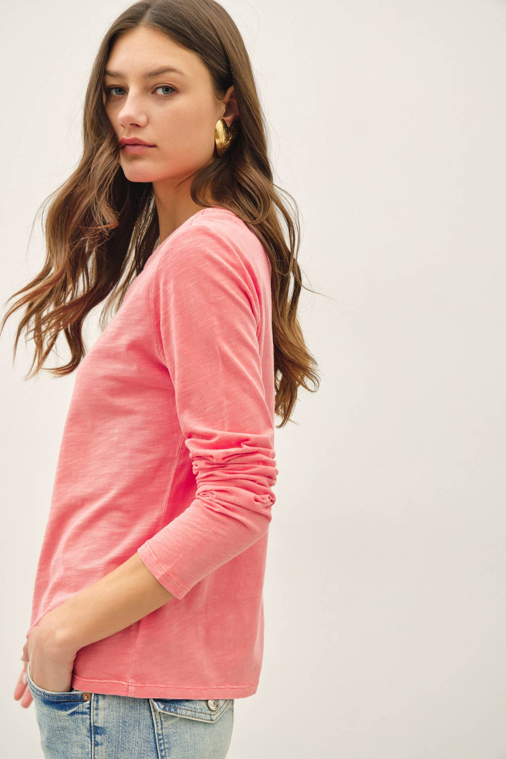 COTTON SLUB  LONG SLEEVE TEE