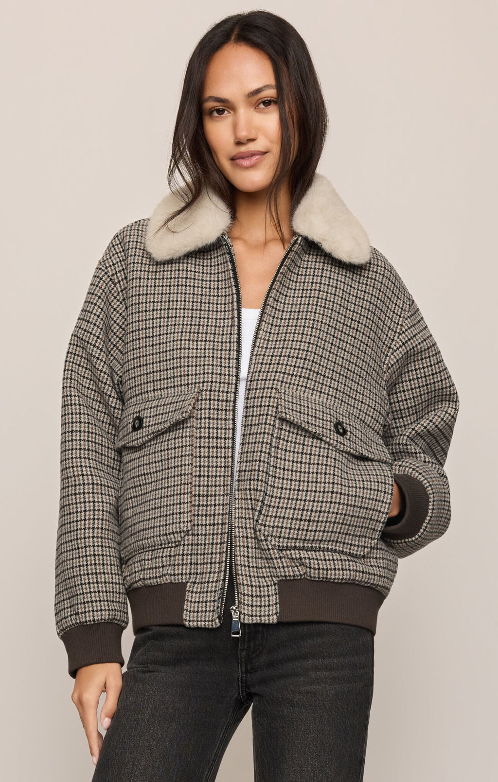 TAVI PLAID BOMBER JACKET