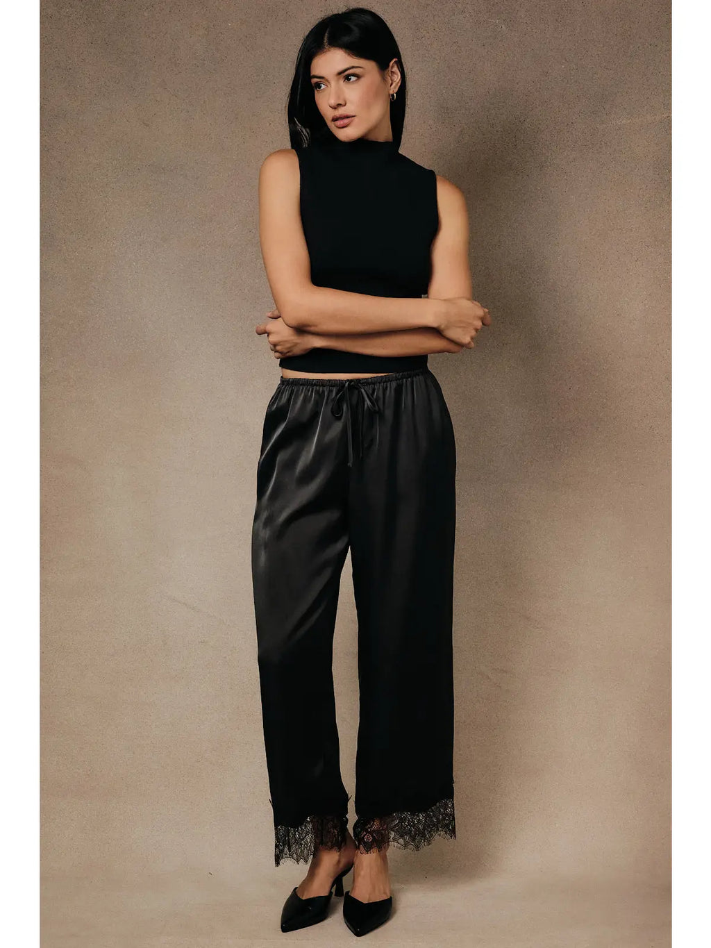NORA SATIN LACE PANT