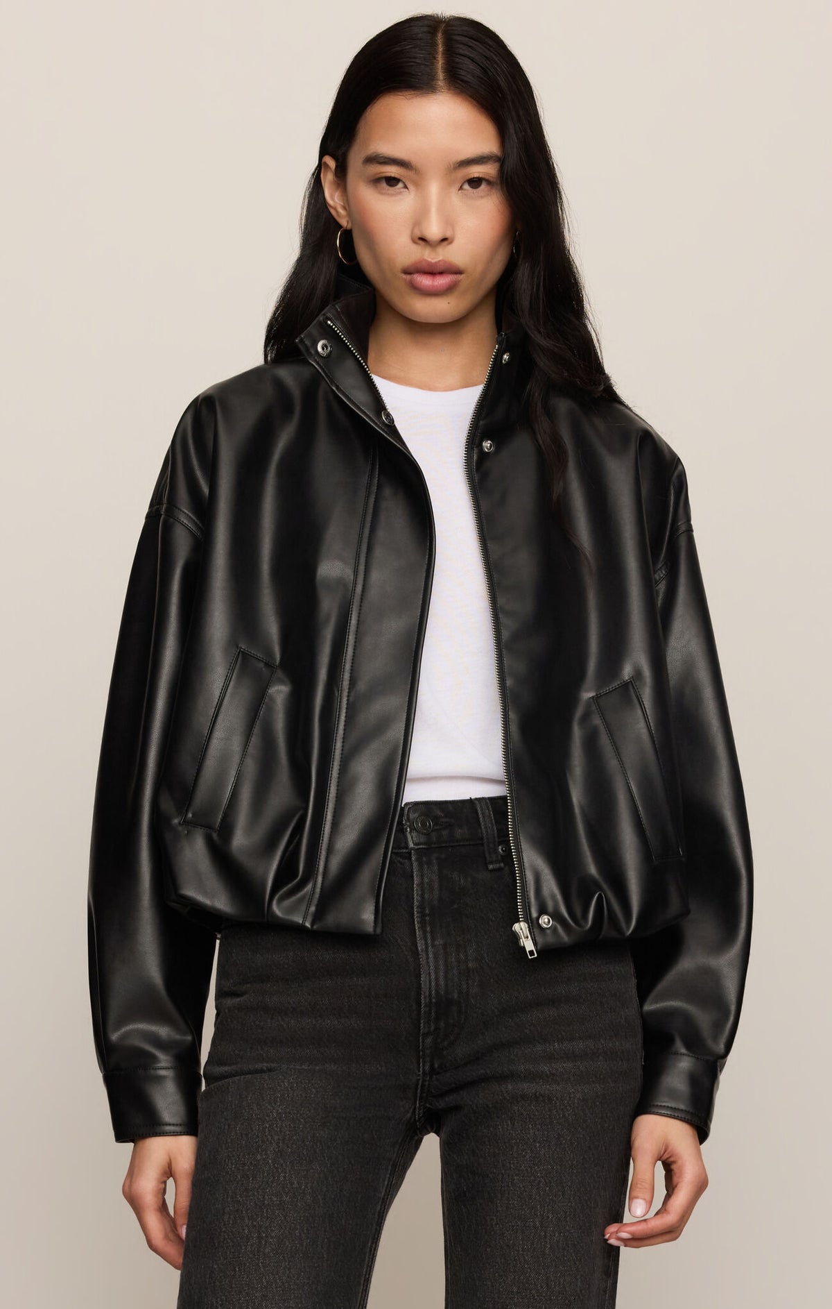 CORIN BUBBLE HEM JACKET BLACK