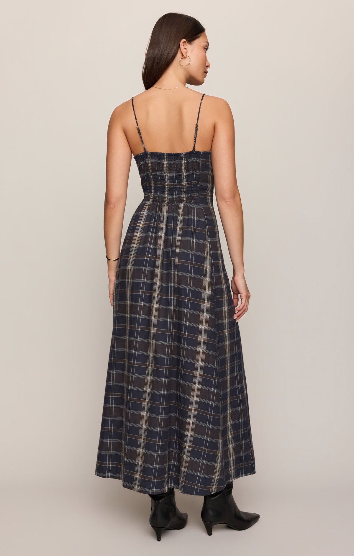 EVERMORE PLAID MIDI DRESS